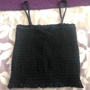 Brandy Melville black ruched summer top